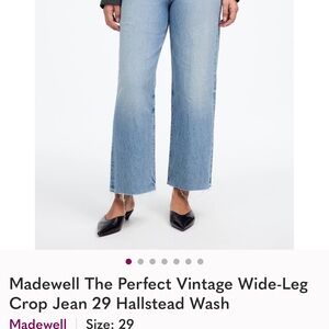Madewell The Perfect Vintage Wide-Leg Crop Jean 29 Hallstead Wash